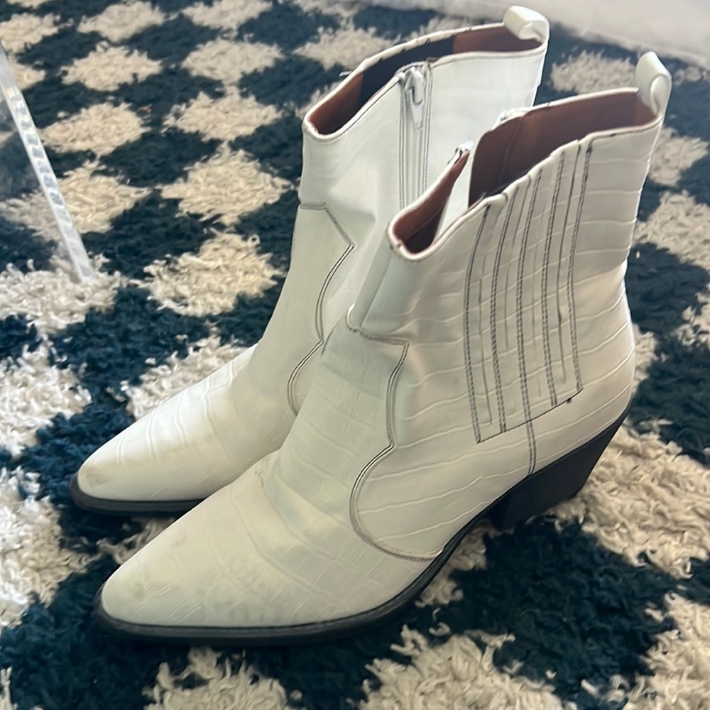 White cowboy booties